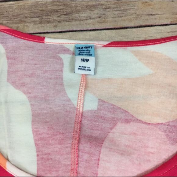 Old Navy Womens Top Size Small Maternity Pink Peach Cream Ombre Raglan NEW - Picture 3 of 5